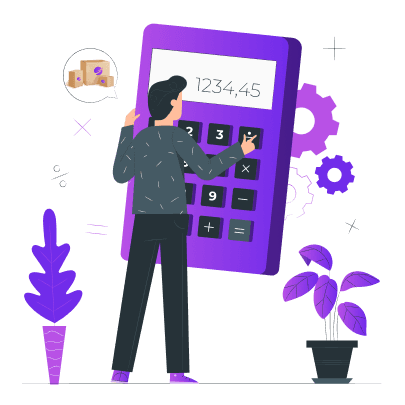 Shipping calculator illustration